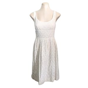 Charles Nolan New York Embroidered Floral Eyelet Cotton Dress Size 6